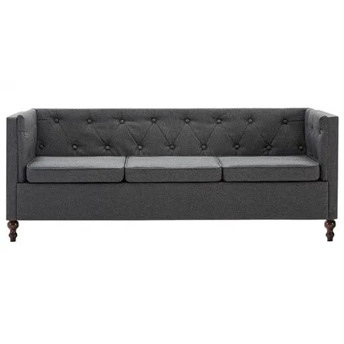 Zdjęcie 3-osobowa Sofa James 3Q, Chesterfield, ciemnoszara - sklep Edinos.pl