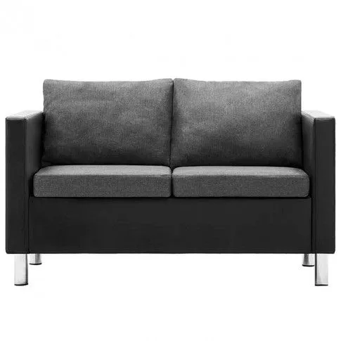 Szczegółowe zdjęcie nr 6 produktu Atrakcyjna 2-osobowa sofa Glomsti 2Q - czarno-jasnoszara
