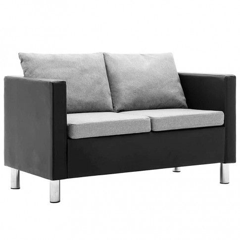 Zdjęcie produktu Atrakcyjna 2-osobowa sofa Karlo 2Q - czarno-jasnoszara.