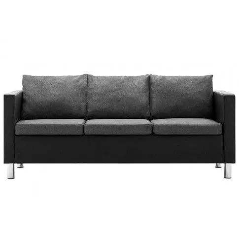 Fotografia Atrakcyjna 3-osobowa sofa Glomsti 3Q - czarno-jasnoszara z kategorii Kanapy i sofy