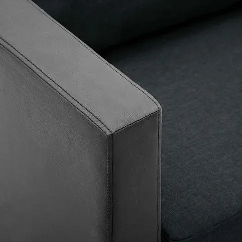 Szczegółowe zdjęcie nr 4 produktu Atrakcyjna 2-osobowa sofa Glomsti 2Q - czarno-ciemnoszara