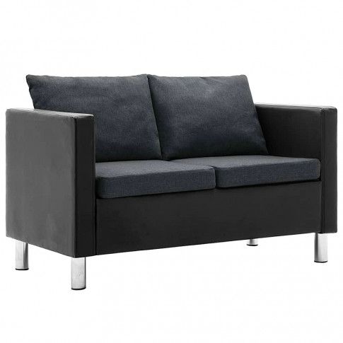 Zdjęcie produktu Atrakcyjna 2-osobowa sofa Karlo 2Q - czarno-ciemnoszara.