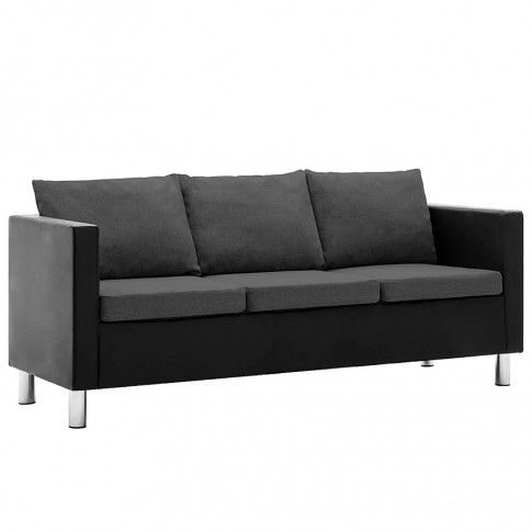 Zdjęcie produktu Atrakcyjna 3-osobowa sofa Karlo 3Q - czarno-ciemnoszara.