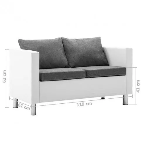 Fotografia Atrakcyjna 2-osobowa sofa Glomsti 2Q - biało-jasnoszara z kategorii Kanapy i sofy