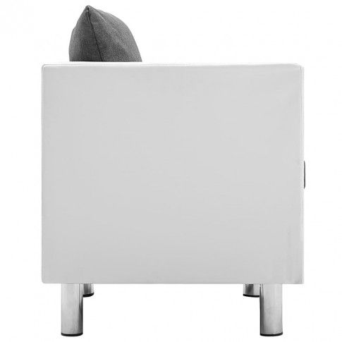 Szczegółowe zdjęcie nr 5 produktu Atrakcyjna 2-osobowa sofa Karlo 2Q - biało-jasnoszara