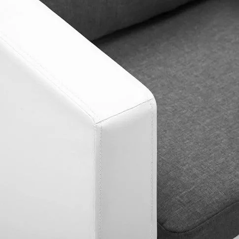 Szczegółowe zdjęcie nr 6 produktu Atrakcyjna 2-osobowa sofa Glomsti 2Q - biało-jasnoszara