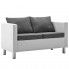 Zdjęcie produktu Atrakcyjna 2-osobowa sofa Karlo 2Q - biało-jasnoszara.