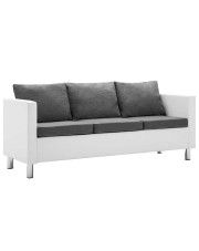 Atrakcyjna 3-osobowa sofa Karlo 3Q - biało-jasnoszara w sklepie Edinos.pl