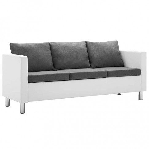 Zdjęcie produktu Atrakcyjna 3-osobowa sofa Karlo 3Q - biało-jasnoszara.