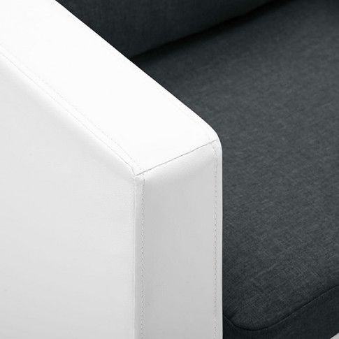 Fotografia Atrakcyjna 2-osobowa sofa Karlo 2Q - biało-ciemnoszara z kategorii Kanapy i sofy