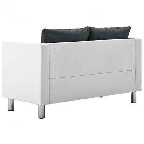 Szczegółowe zdjęcie nr 4 produktu Atrakcyjna 2-osobowa sofa Glomsti 2Q - biało-ciemnoszara
