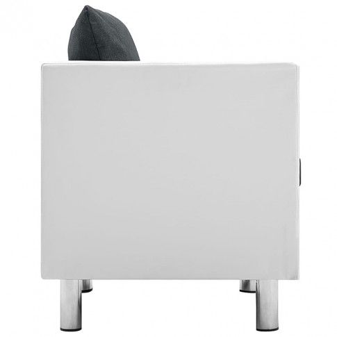 Szczegółowe zdjęcie nr 6 produktu Atrakcyjna 2-osobowa sofa Karlo 2Q - biało-ciemnoszara