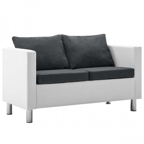 Zdjęcie produktu Atrakcyjna 2-osobowa sofa Karlo 2Q - biało-ciemnoszara.