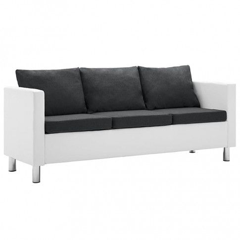 Zdjęcie produktu Atrakcyjna 3-osobowa sofa Karlo 3Q - biało-ciemnoszara.