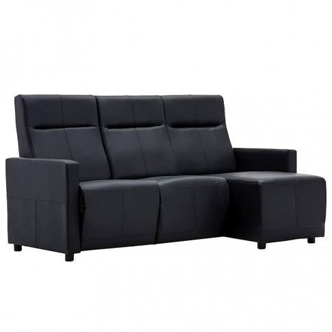 Zdjęcie produktu Rozkładana sofa z leżanką Nevada - czarna.