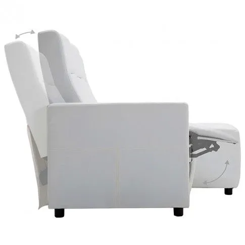 Szczegółowe zdjęcie nr 11 produktu Rozkładana sofa z leżanką Blodyn - biała