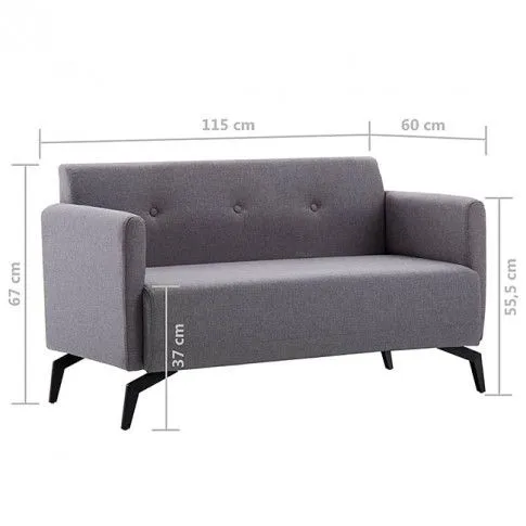 Szczegółowe zdjęcie nr 4 produktu Stylowa 2-osobowa kanapa Skoma 2X - kolor szary
