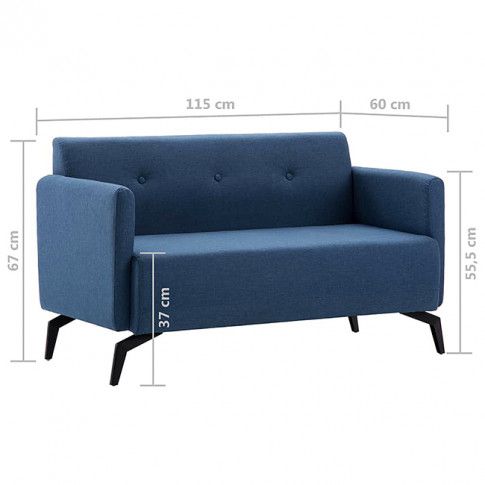 Szczegółowe zdjęcie nr 7 produktu Stylowa 2-osobowa sofa Rivena 2X - niebieska