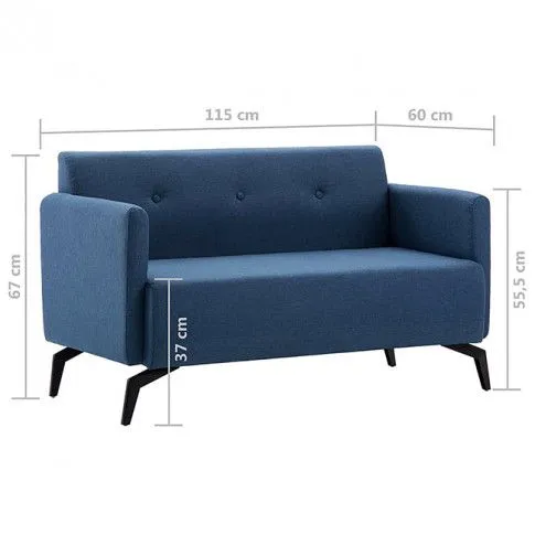 Szczegółowe zdjęcie nr 7 produktu Stylowa 2-osobowa sofa Skoma 2X - niebieska