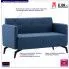 Szczegółowe zdjęcie nr 10 produktu Stylowa 2-osobowa sofa Rivena 2X - niebieska