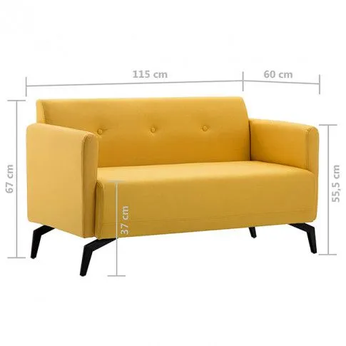 Szczegółowe zdjęcie nr 5 produktu Stylowa 2-osobowa sofa Skoma 2X - żółta
