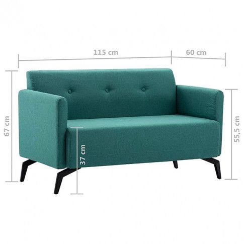 Szczegółowe zdjęcie nr 9 produktu Stylowa 2-osobowa sofa Rivena 2X - zielona