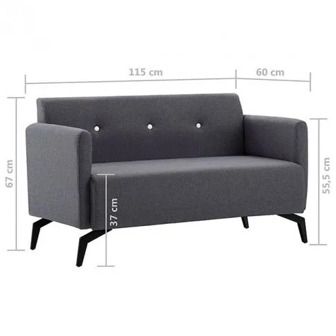 Szczegółowe zdjęcie nr 6 produktu Stylowa 2-osobowa sofa Skoma 2X - ciemnoszara