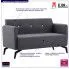 Szczegółowe zdjęcie nr 10 produktu Stylowa 2-osobowa sofa Rivena 2X - ciemnoszara