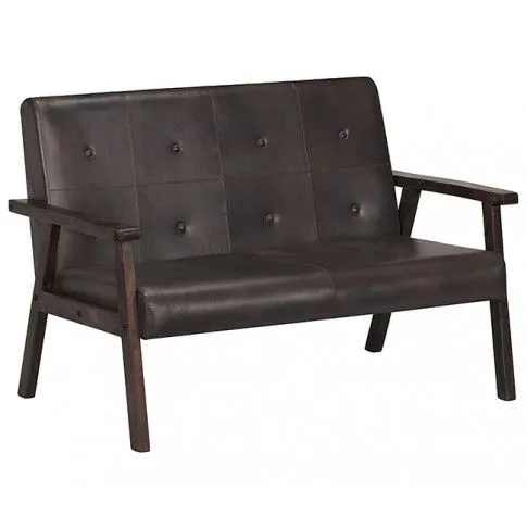 Szczegółowe zdjęcie nr 6 produktu Skórzana sofa 2-osobowa Syleta - szara