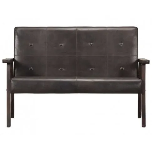 Szczegółowe zdjęcie nr 8 produktu Skórzana sofa 2-osobowa Syleta - szara