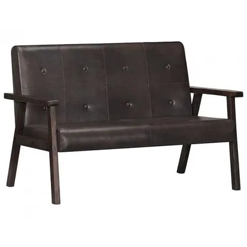 Szczegółowe zdjęcie nr 9 produktu Skórzana sofa 2-osobowa Syleta - szara
