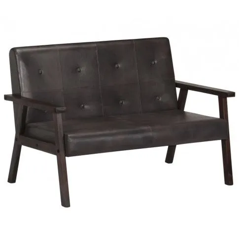 Szczegółowe zdjęcie nr 10 produktu Skórzana sofa 2-osobowa Syleta - szara