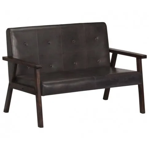 Szczegółowe zdjęcie nr 11 produktu Skórzana sofa 2-osobowa Syleta - szara
