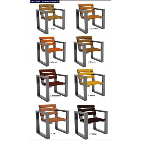 Fotografia Krzesło z oparciem do ogrodu Norin Silver- 8 kolorów  z kategorii Fotele i leżaki ogrodowe