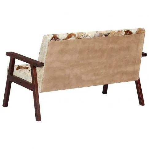 Szczegółowe zdjęcie nr 4 produktu Sofa Max z naturalnej koziej skóry – biało-brązowa