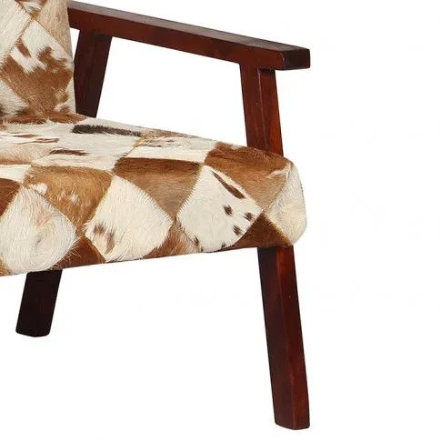 Szczegółowe zdjęcie nr 10 produktu Sofa Max z naturalnej koziej skóry – biało-brązowa