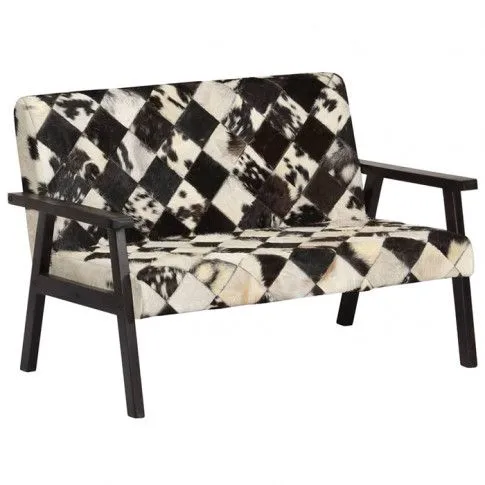 Zdjęcie sofa Max z naturalnej koziej skóry – biało-czarna | Edinos.pl
