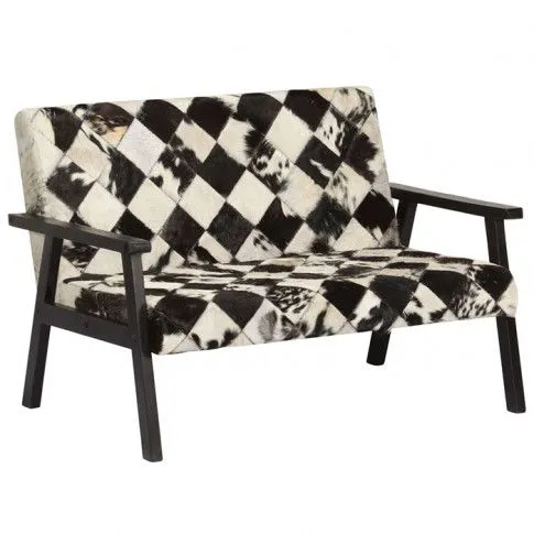 Szczegółowe zdjęcie nr 5 produktu Sofa Max z naturalnej koziej skóry – biało-czarna