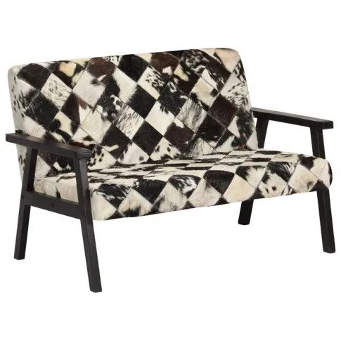 Szczegółowe zdjęcie nr 6 produktu Sofa Max z naturalnej koziej skóry – biało-czarna