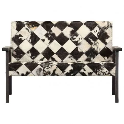 Szczegółowe zdjęcie nr 9 produktu Sofa Max z naturalnej koziej skóry – biało-czarna