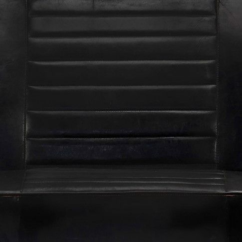 Szczegółowe zdjęcie nr 5 produktu Skórzana sofa 2-osobowa Azurra - czarna