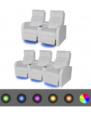 Białe fotele kinowe z LED 2 + 3-osobowe – Blurry 3X w sklepie Edinos.pl