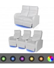 Białe fotele kinowe z LED 2 + 3 osobowe – Blurry 2X w sklepie Edinos.pl