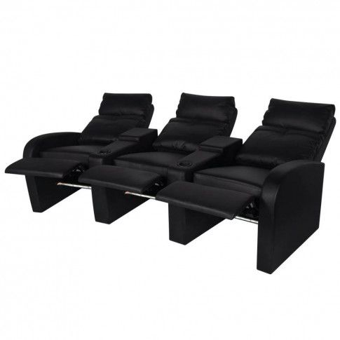 Szczegółowe zdjęcie nr 8 produktu Zestaw dwóch foteli kinowych Mevic 4X – czarne