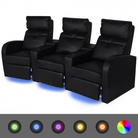 Szczegółowe zdjęcie nr 11 produktu Zestaw dwóch foteli kinowych Mevic 4X – czarne
