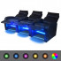 Prezentacja świecących lampek LED usytuowanych pod czarnymi fotelami Blurry 2X