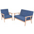 Niebieski komplet tapicerowanych sof wypoczynkowych - Edris 3X