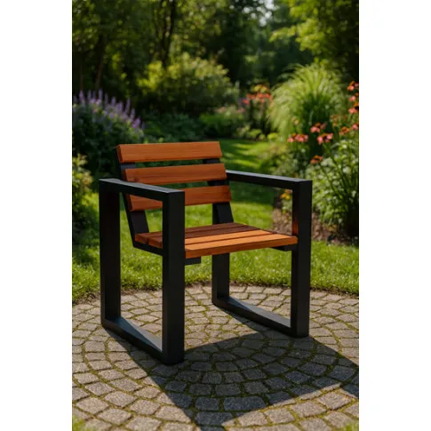 Zdjęcie drewniany fotel ogrodowy czarny | Edinos.pl