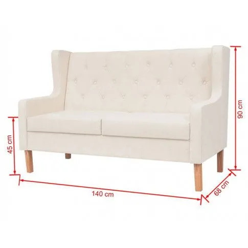 Szczegółowe zdjęcie nr 9 produktu Kremowy zestaw wypoczynkowy uszak - Vilson 2Q