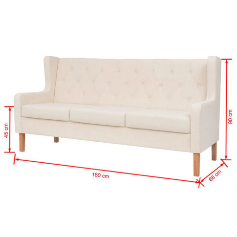 3 osobowa sofa wypoczynkowa Bianco kremowa